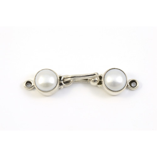 STERLING SILVER HOOK CLASP WITH PEARLS